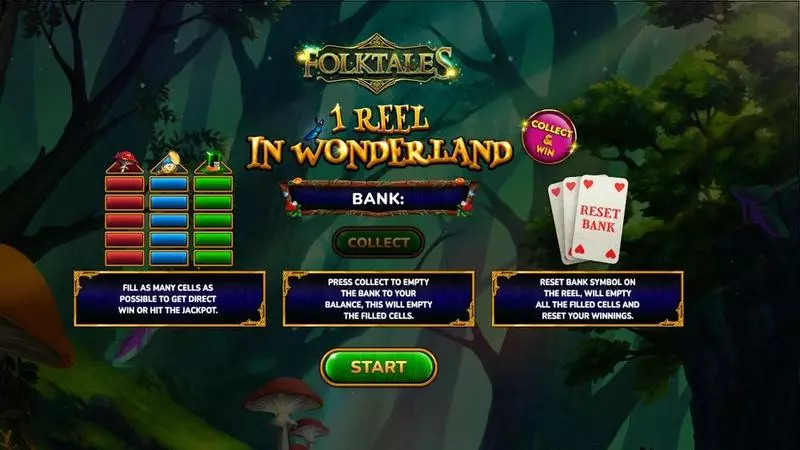 1 Reel In Wonderland Free Casino Slot  with, delCollect and Win