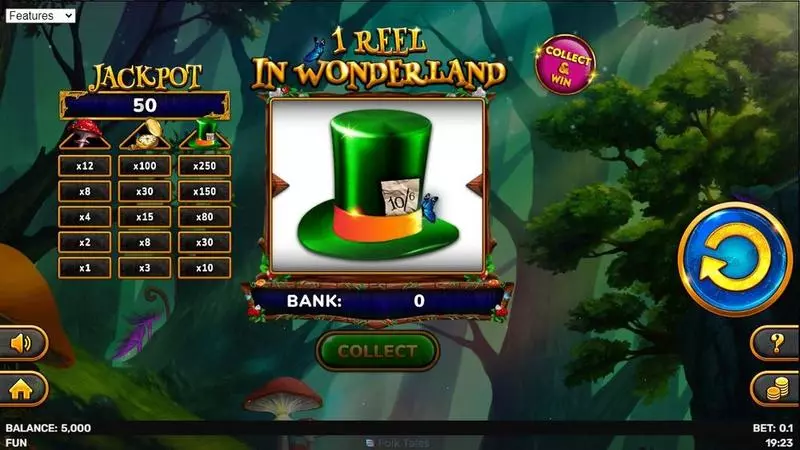 1 Reel In Wonderland Free Casino Slot  with, delCollect and Win