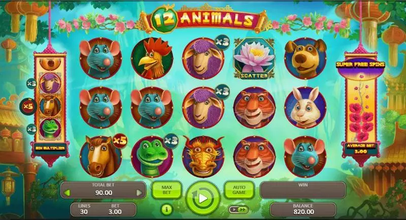 12 Animals Free Casino Slot  with, delFree Spins