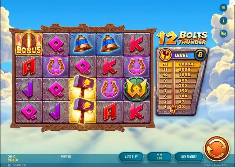 12 Bolts of Thunder Free Casino Slot  with, delFree Spins