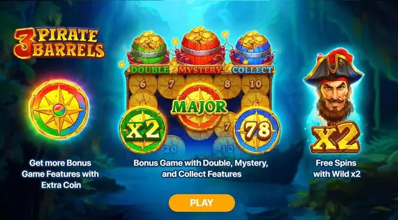 3 Pirate Barrels - Hold and Win Free Casino Slot  with, delFree Spins