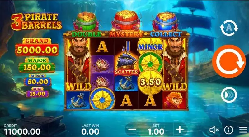 3 Pirate Barrels - Hold and Win Free Casino Slot  with, delFree Spins