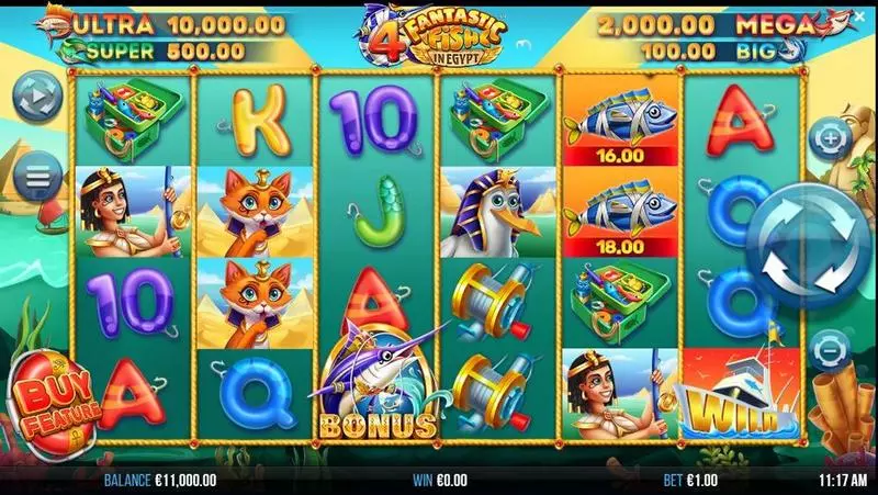 4 Fantastic Fish In Egypt Free Casino Slot  with, delRe-Spin
