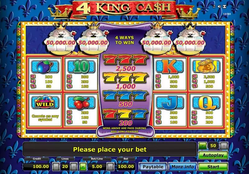 4 King Ca$h Free Casino Slot  with, delOn Reel Game