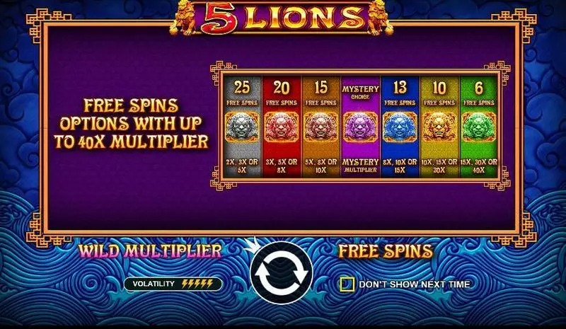 5 Lions Free Casino Slot  with, delFree Spins