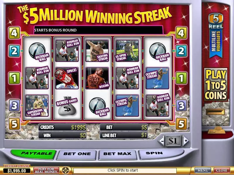 5 Million Winning Streak Free Casino Slot  with, delSecond Screen Game