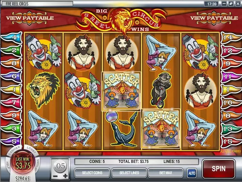 5 Reel Circus Free Casino Slot  with, delFree Spins