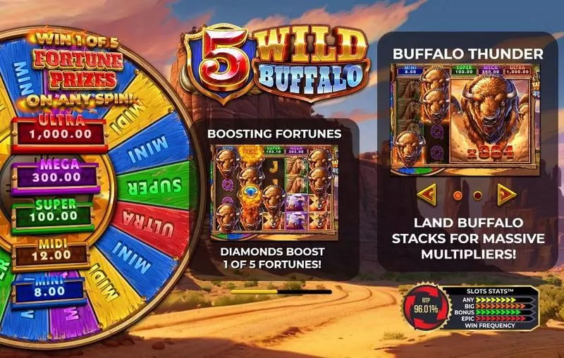 5 Wild Buffalo Free Casino Slot  with, delFree Spins