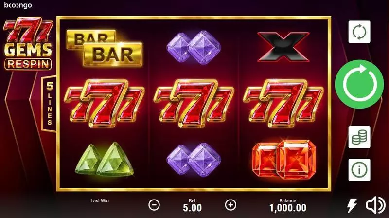 777 Gems: Respin Free Casino Slot  with, delRe-Spin