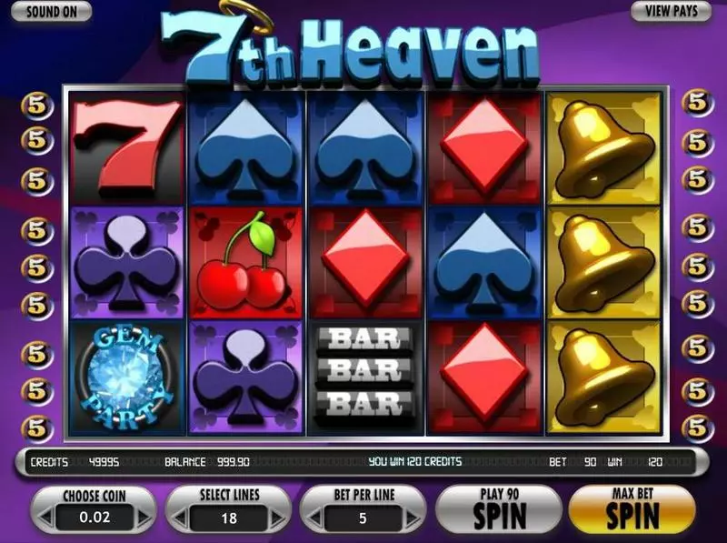 7thHeaven Free Casino Slot  with, delFree Spins