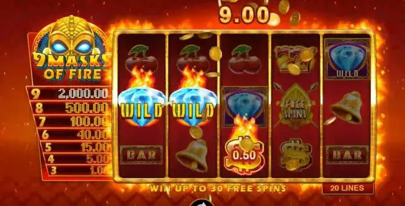 9 Masks of Fire Free Casino Slot  with, delFree Spins