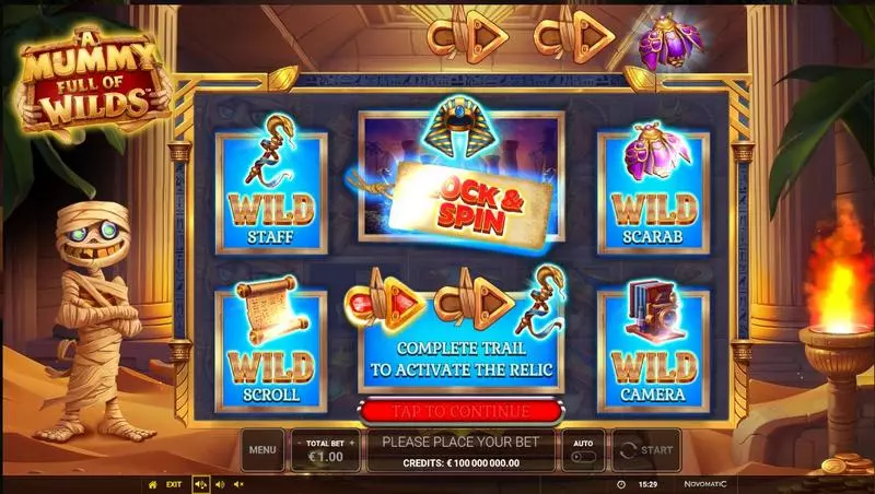 A Mummy Full of Wilds Free Casino Slot  with, delLock and Spin