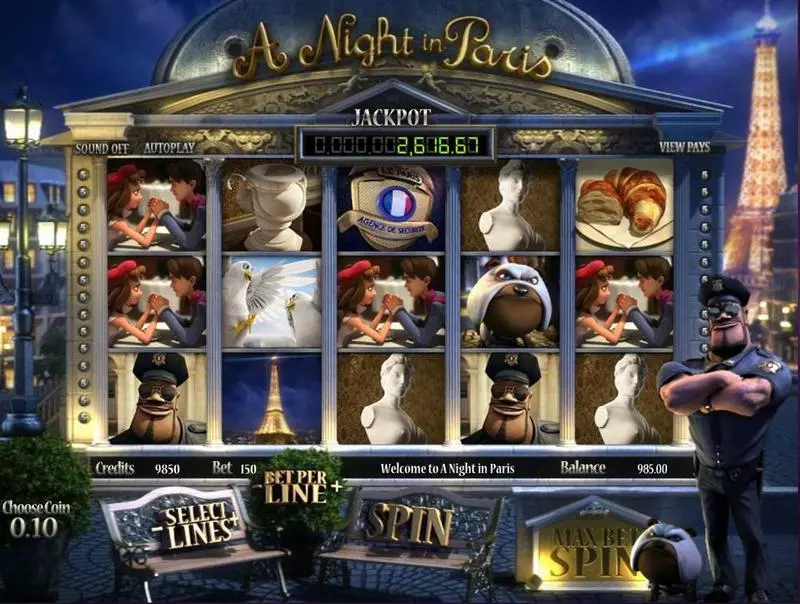 A night in Paris Free Casino Slot  with, delSecond Screen Game