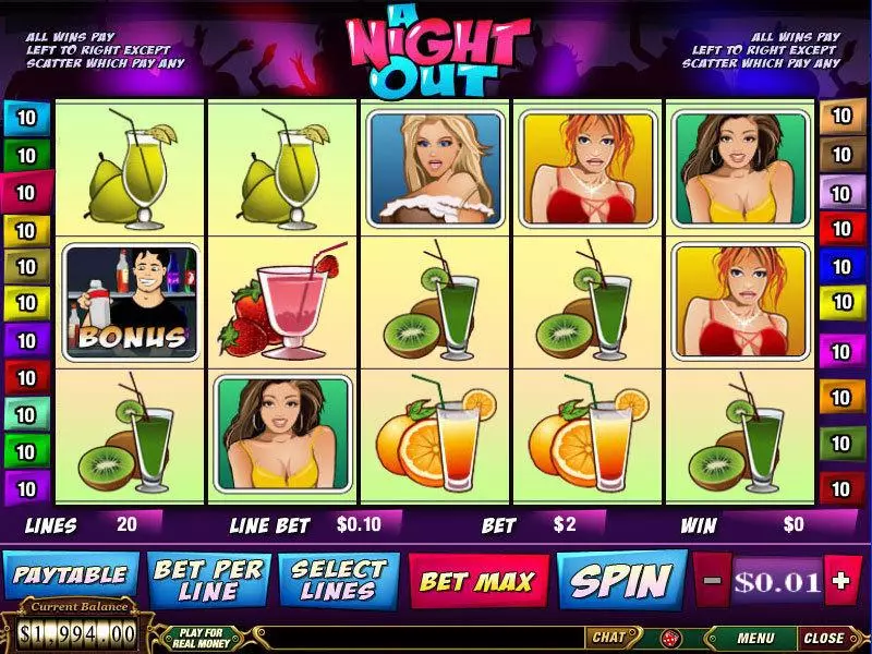 A Night Out Free Casino Slot  with, delFree Spins