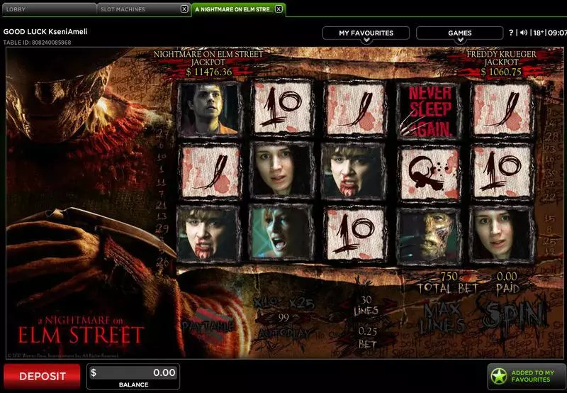 A Nightmare on Elm Street Free Casino Slot  with, delFree Spins