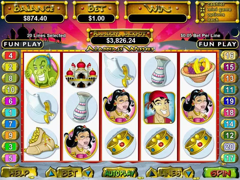Aladdin's Wishes Free Casino Slot  with, delFree Spins