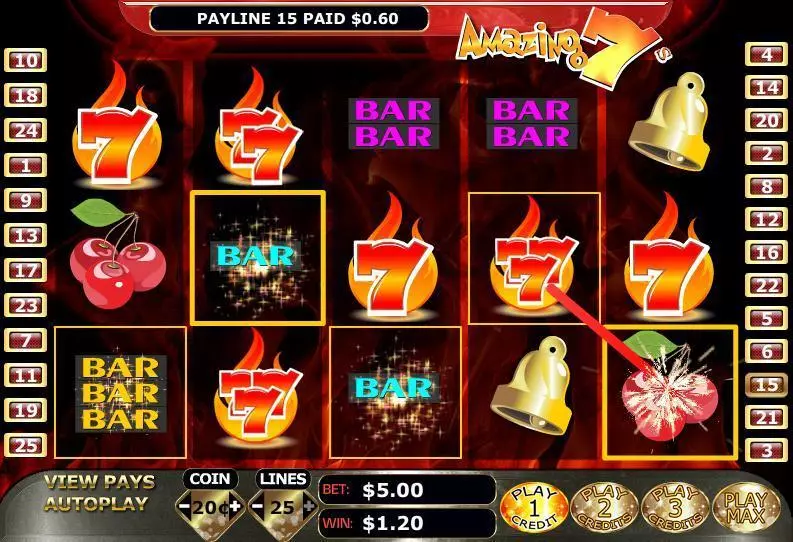 Amazing 7s Free Casino Slot  with, delStop and Win