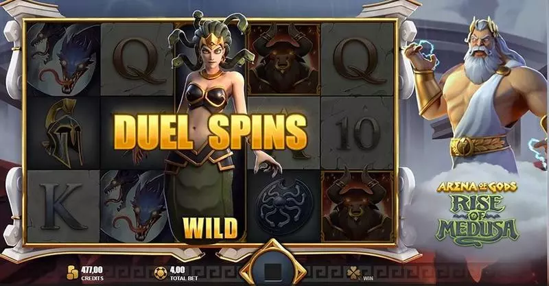 ARENA OF GODS - RISE OF MEDUSA Free Casino Slot  with, delDuel Spins