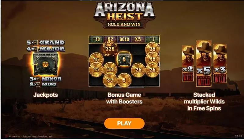 Arizona Heist - Hold and Win Free Casino Slot  with, delJackpot bonus game