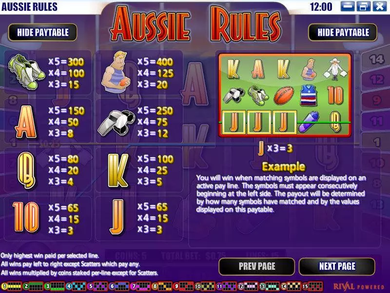 Aussie Rules Free Casino Slot  with, delFree Spins