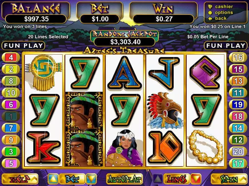 Aztec's Treasure Free Casino Slot  with, delFree Spins