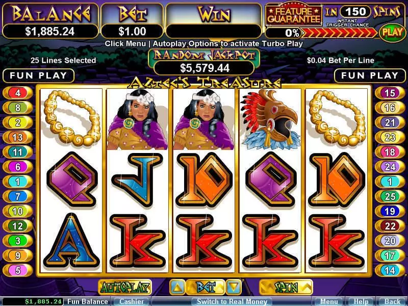 Aztec's Treasure Feature Guarantee Free Casino Slot  with, delFree Spins
