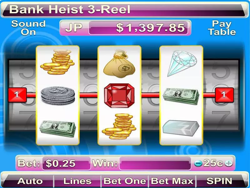 Bank Heist 3-reel Free Casino Slot  with, delFree Spins
