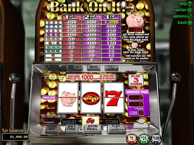 Bank on It Free Casino Slot  with, delFree Spins