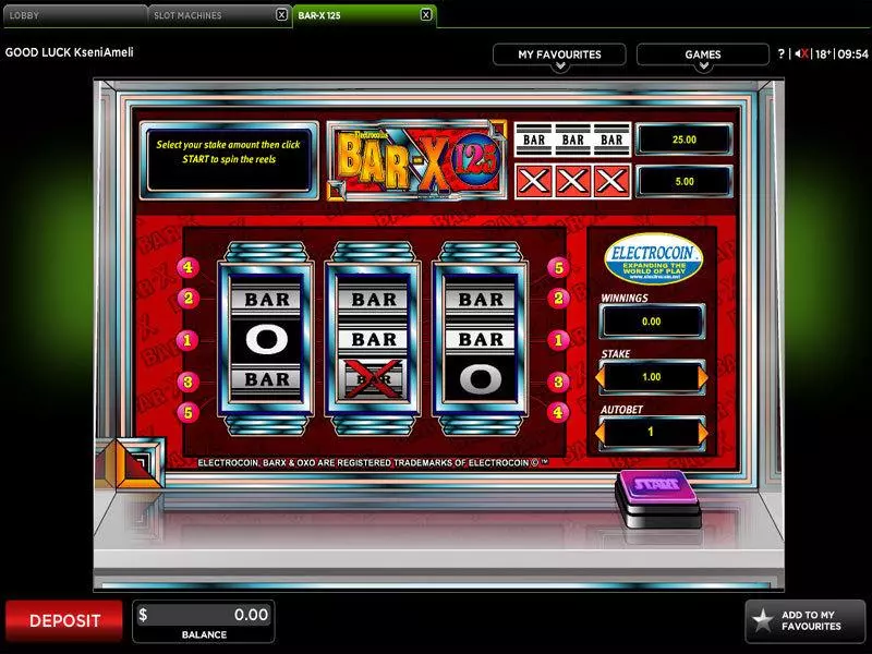 BAR-X 125 Free Casino Slot 