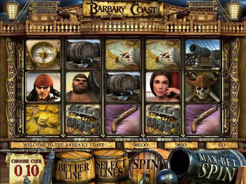 Barbary Coast Free Casino Slot  with, delSecond Screen Game