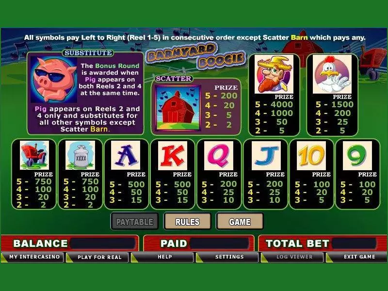 Barnyard Boogie Free Casino Slot  with, delSecond Screen Game