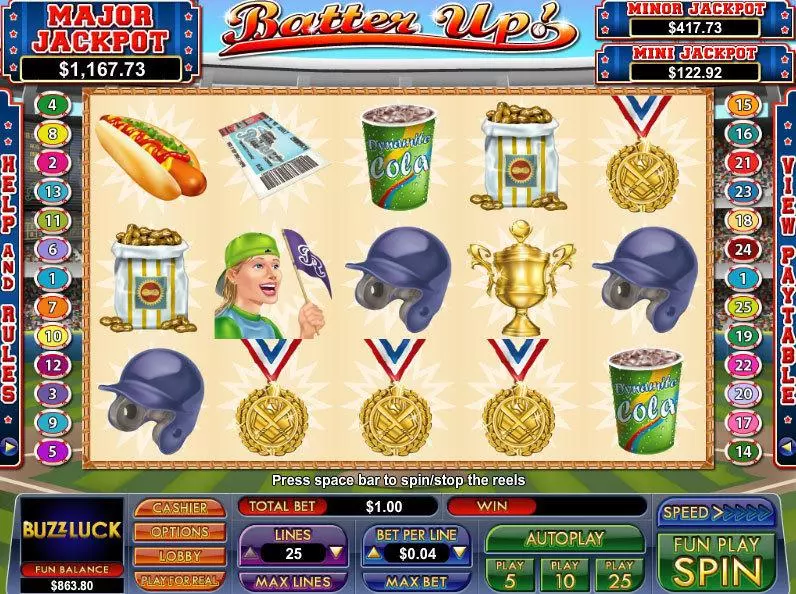 Batter Up Free Casino Slot  with, delOn Reel Game