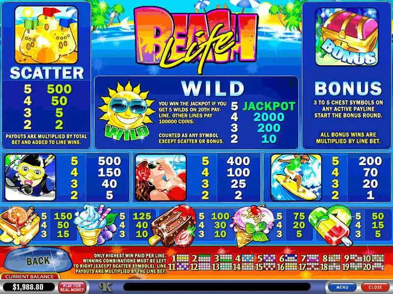 Beach Life Free Casino Slot  with, delSecond Screen Game