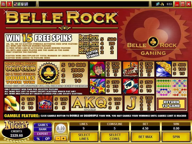 Belle Rock Free Casino Slot  with, delFree Spins