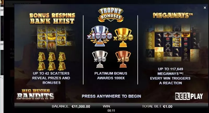 Big Bucks Bandits Megaways Free Casino Slot  with, delRe-Spin