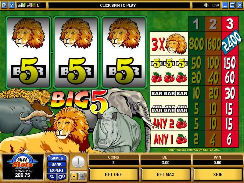 Big Five Free Casino Slot 