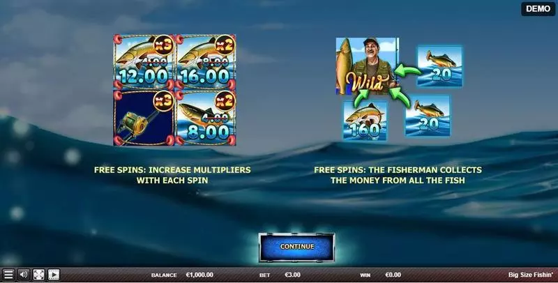 Big Size Fishin' Free Casino Slot  with, delFree Spins