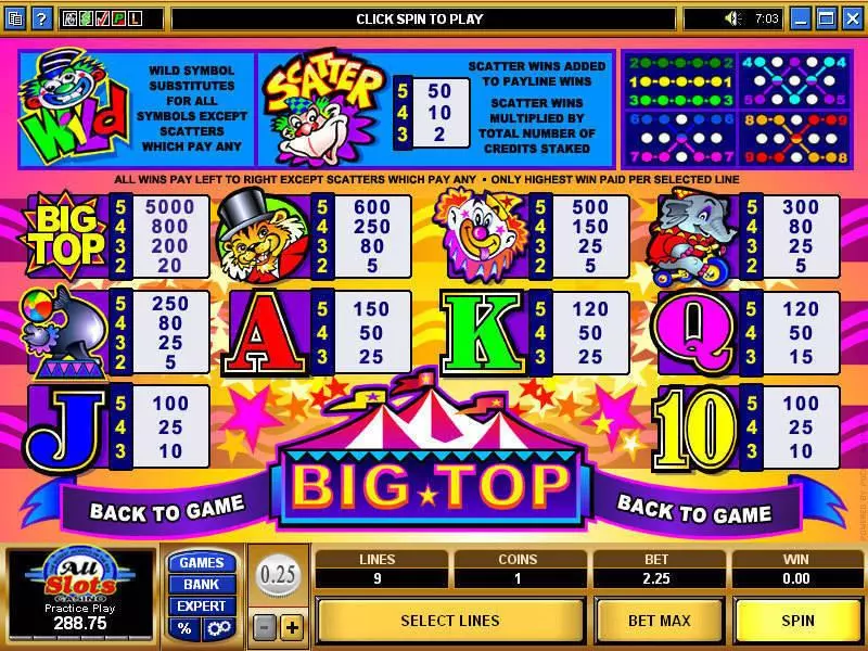 Big Top Free Casino Slot 