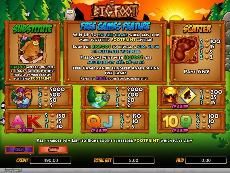 Bigfoot Free Casino Slot  with, delFree Spins