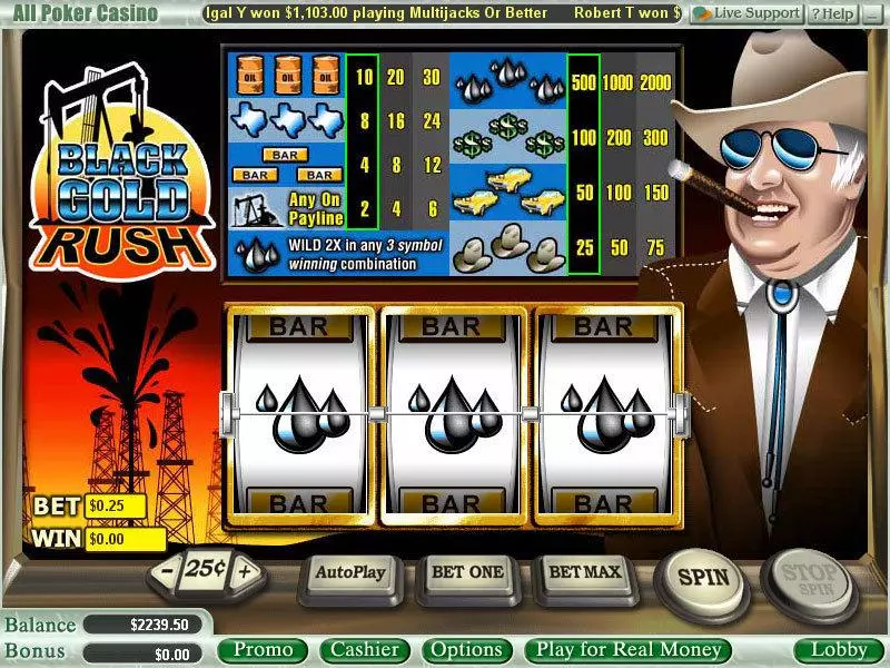 Black Gold Rush Free Casino Slot 