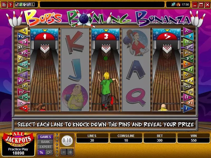 Bob's Bowling Bonanza Free Casino Slot  with, delSecond Screen Game