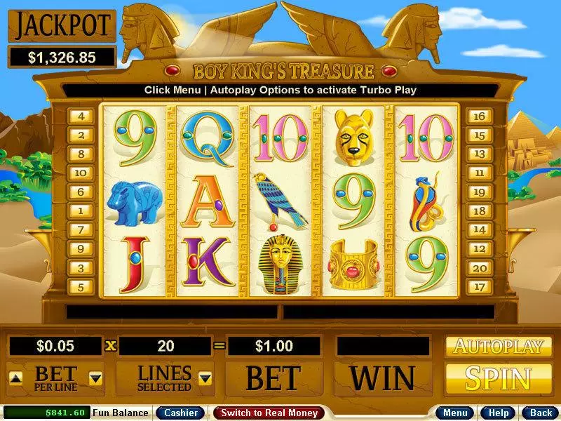 Boy King's Treasure Free Casino Slot  with, delFree Spins