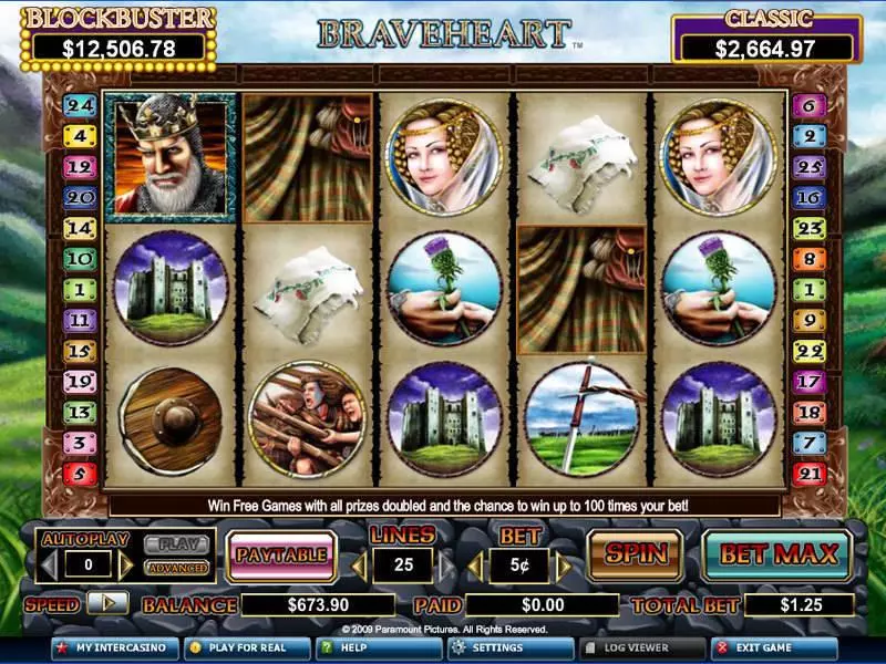 Braveheart Free Casino Slot  with, delFree Spins