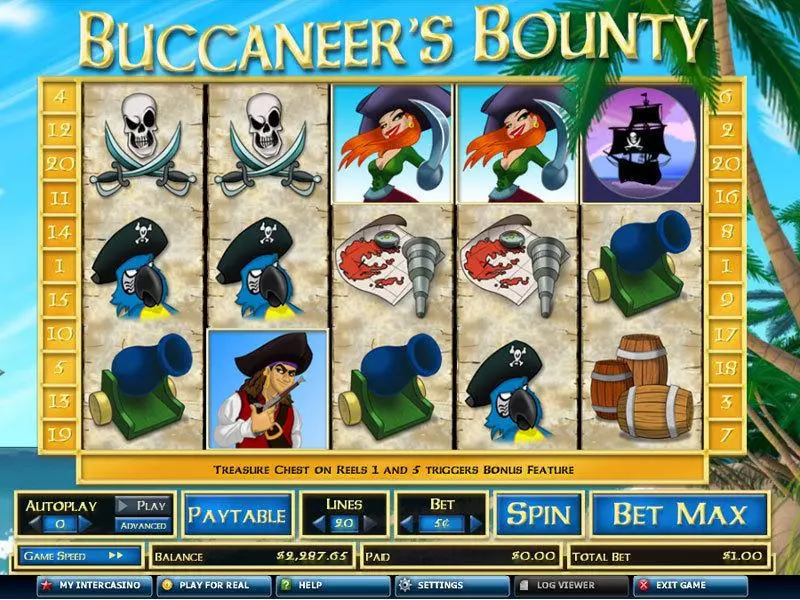 Buccaneer's Bounty 20 Lines Free Casino Slot  with, delFree Spins