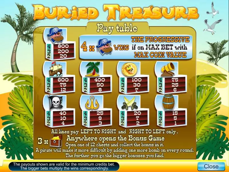 Buried Treasure Free Casino Slot  with, delSecond Screen Game