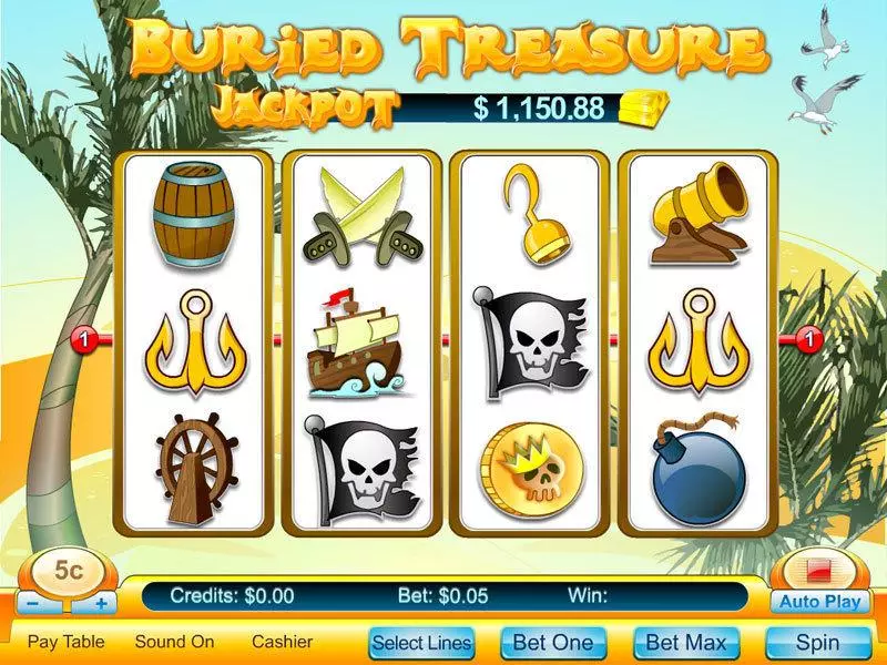 Buried Treasure Free Casino Slot  with, delSecond Screen Game