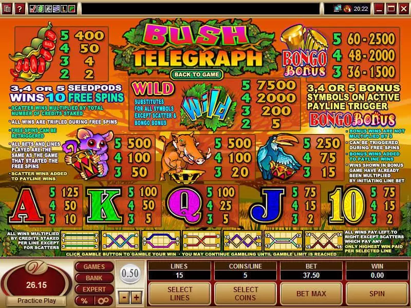 Bush Telegraph Free Casino Slot  with, delFree Spins