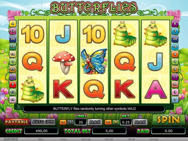 Butterflies Free Casino Slot  with, delSecond Screen Game