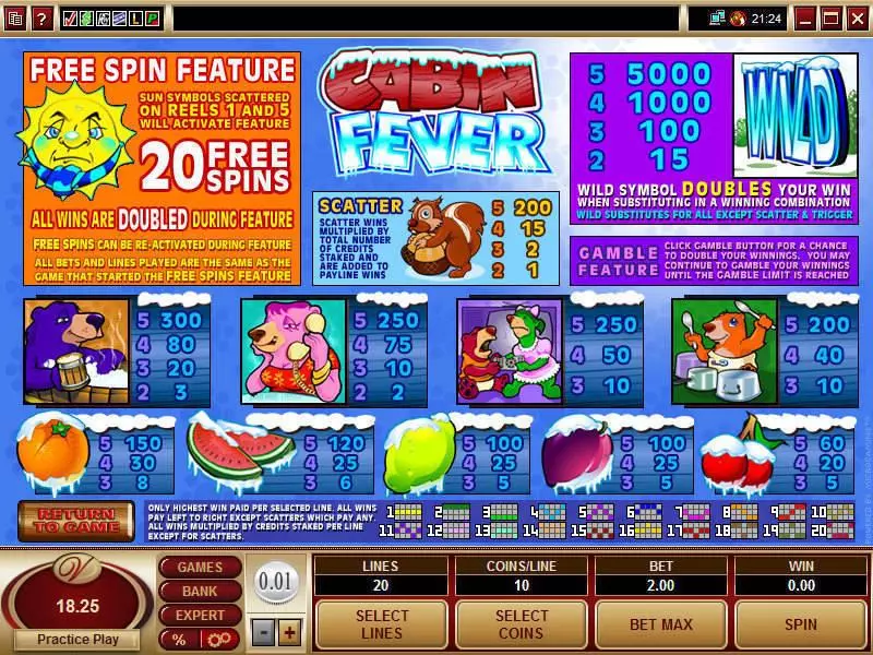 Cabin Fever Free Casino Slot  with, delFree Spins