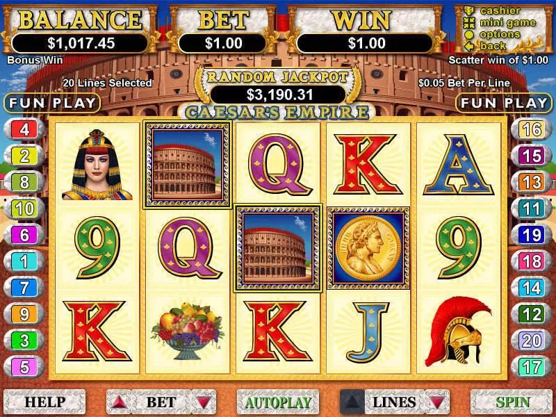 Caesar's Empire Free Casino Slot  with, delFree Spins